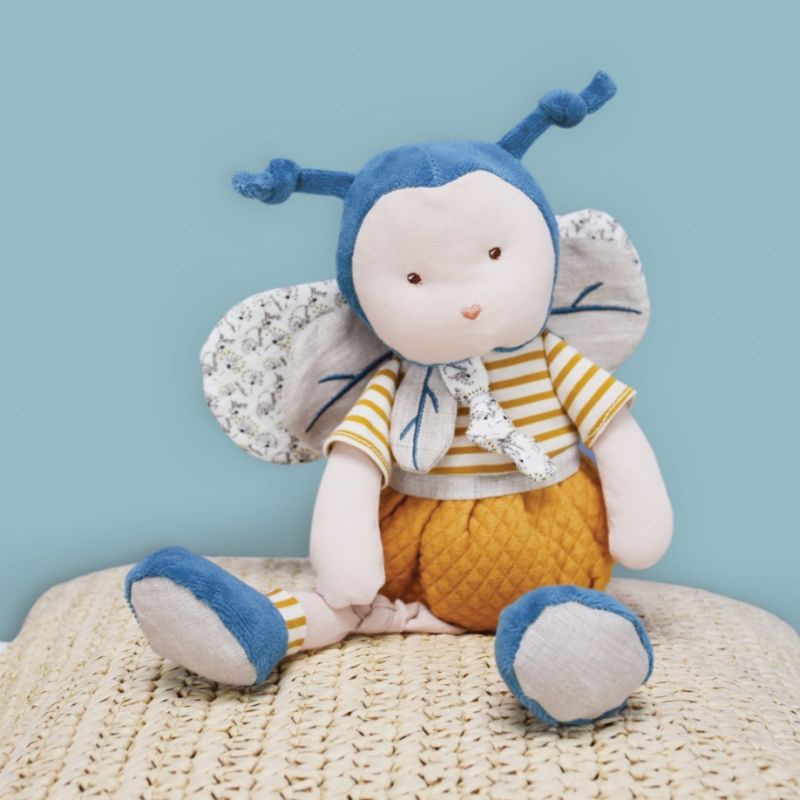  - pollen labeille coton bio - peluche 30 cm 